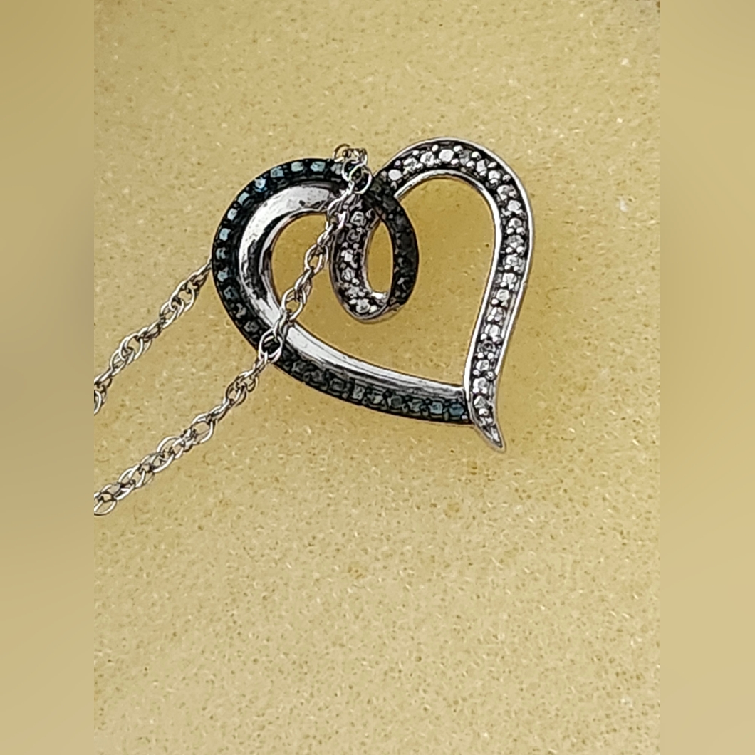 Kay Jewelers Jwbr Sterling Silver Sapphire Diamond Open Heart Pendant Necklace 125$